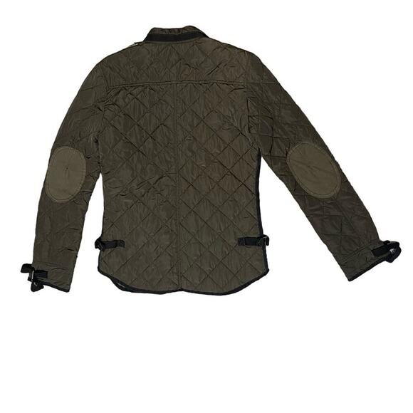 Zara man Utility GorpCore Jacket Small Green Quilted Faux Suede Elbow Patches - Picture 5 of 10